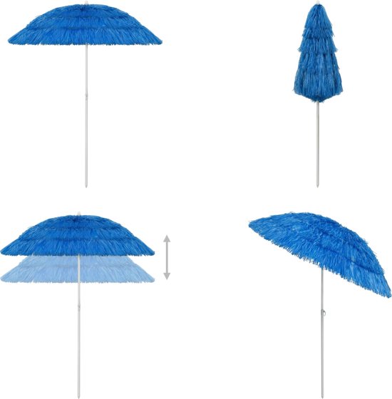 vidaXL Strandparasol Hawaï 180 cm blauw - Hawaï Strandparasol - Hawaï Strandparasols - Parasol - Parasols