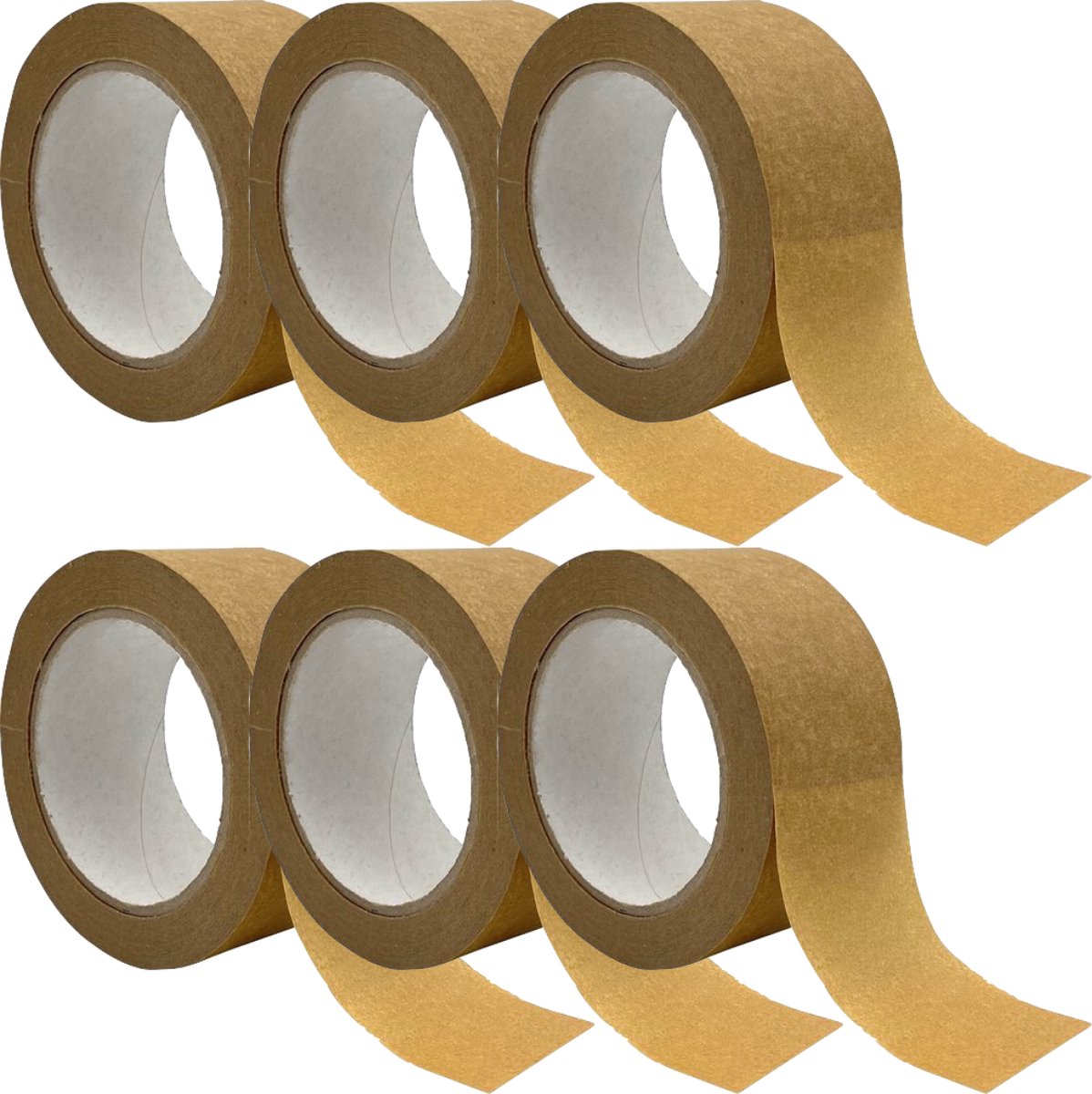 6 Stuks - Verpakkingstape - Papiertape - 50mm x 50m