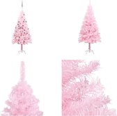 vidaXL Kunstkerstboom met LED's en kerstballen 120 cm PVC roze - Kunstkerstboom - Kunstkerstbomen - Kerstboom - Kerstdecoratie