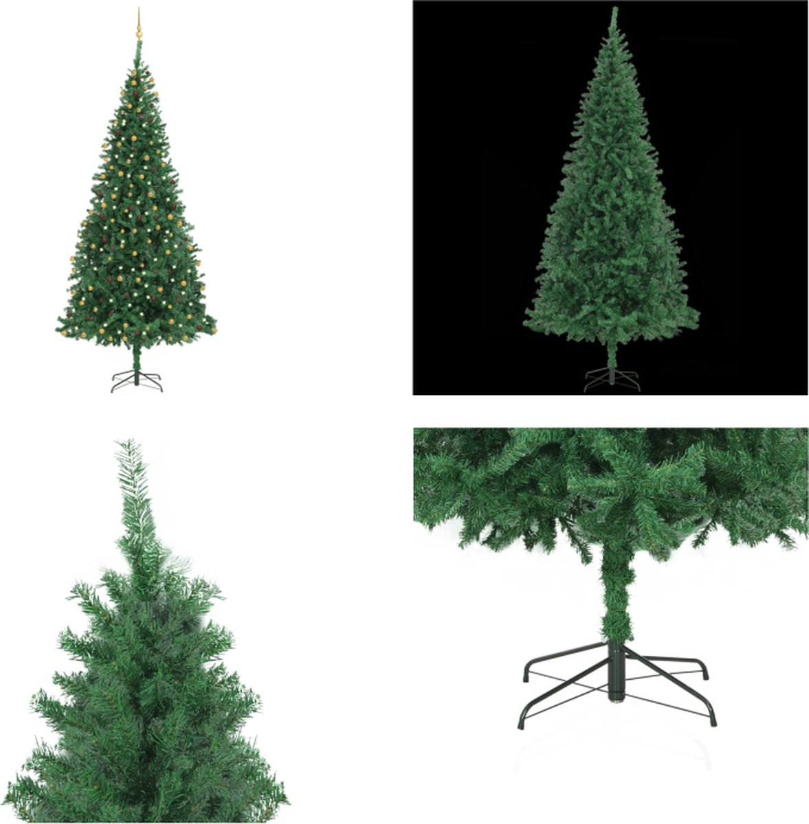 vidaXL Kunstkerstboom met LED's en kerstballen 300 cm groen - Kunstkerstboom - Kunstkerstbomen - Kerstboom - Kerstdecoratie
