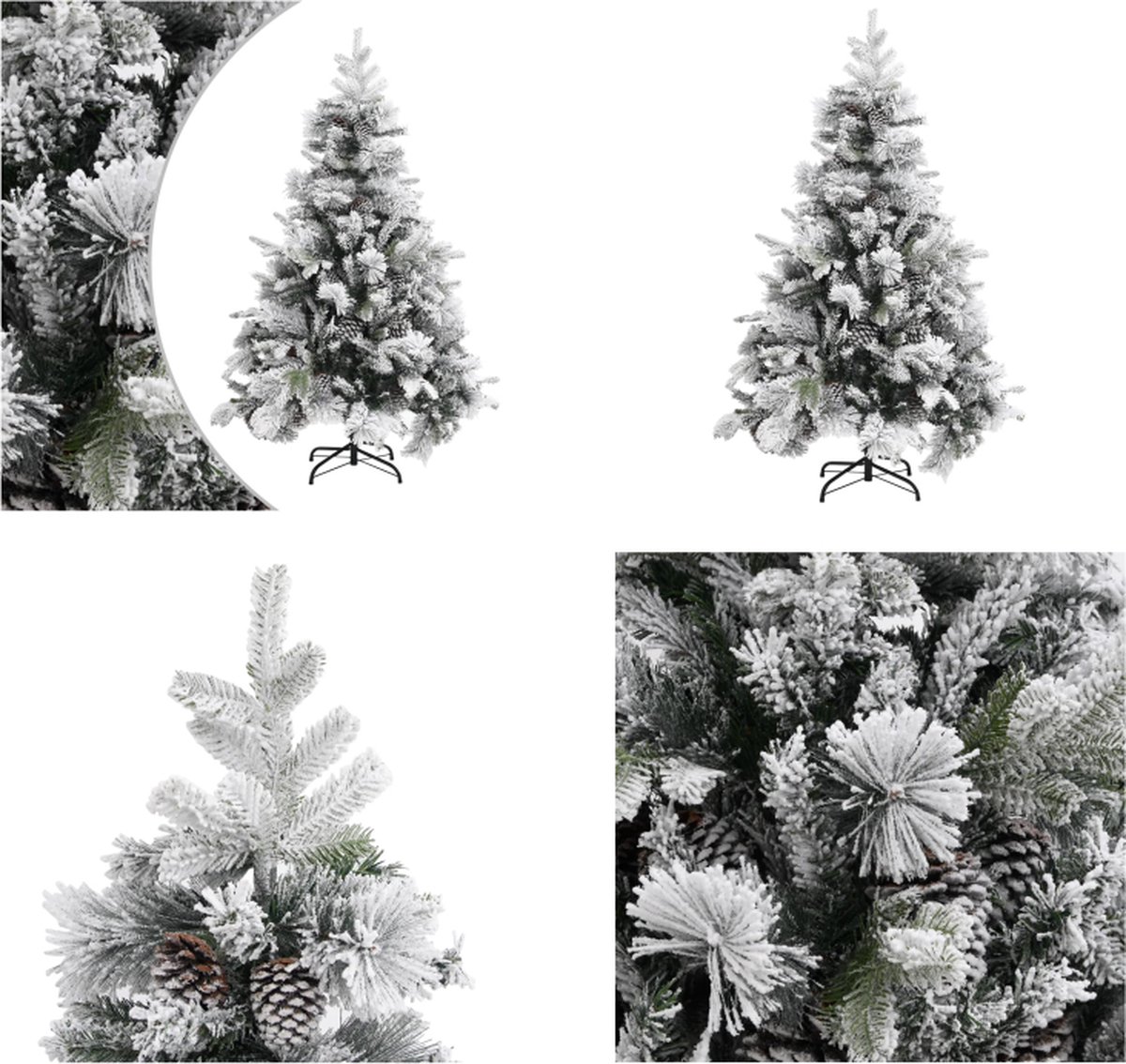 vidaXL Kerstboom met dennenappels en sneeuw 150 cm PVC en PE - Kerstboom - Kerstbomen - Kunstkerstboom - Kunstkerstbomen
