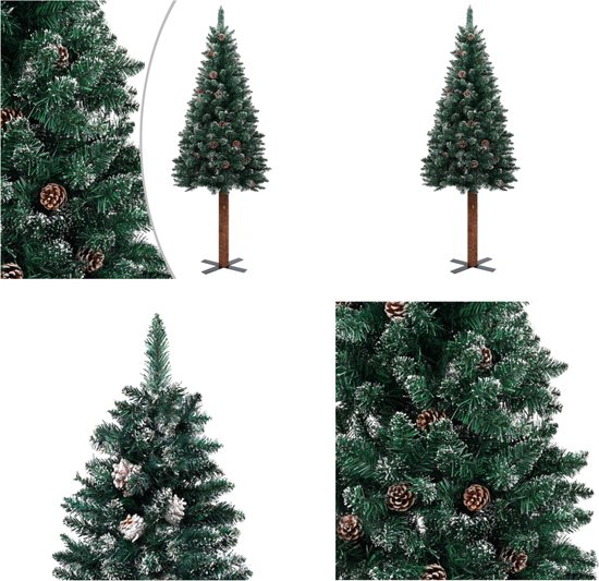 Yorbay Artificial Christmas Tree with Lights and White Snow, LED Christmas Tree for Christmas Decoration with Real Pine Cones, Fire Resistant (210CM