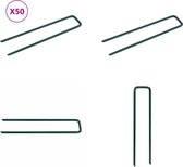 vidaXL Kunstgraspennen 50 st U-vormig ijzer - Pen - Pennen - Spijker - Spijkers