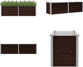 vidaXL Plantenbak verhoogd 160x40x45 cm gegalvaniseerd staal bruin - Verhoogde Tuinbak - Verhoogde Tuinbakken - Verhoogde Plantenbak - Verhoogde Plantenbakken