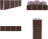 vidaXL Plantenbak verhoogd 320x40x77 cm gegalvaniseerd staal bruin - Plantenbak - Plantenbakken - Tuinbed - Tuinbedden