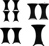 vidaXL Statafelhoes 4 st stretch Ø60 cm zwart - Tafelkleed - Tafelkleden - Statafelkleed - Statafelkleden