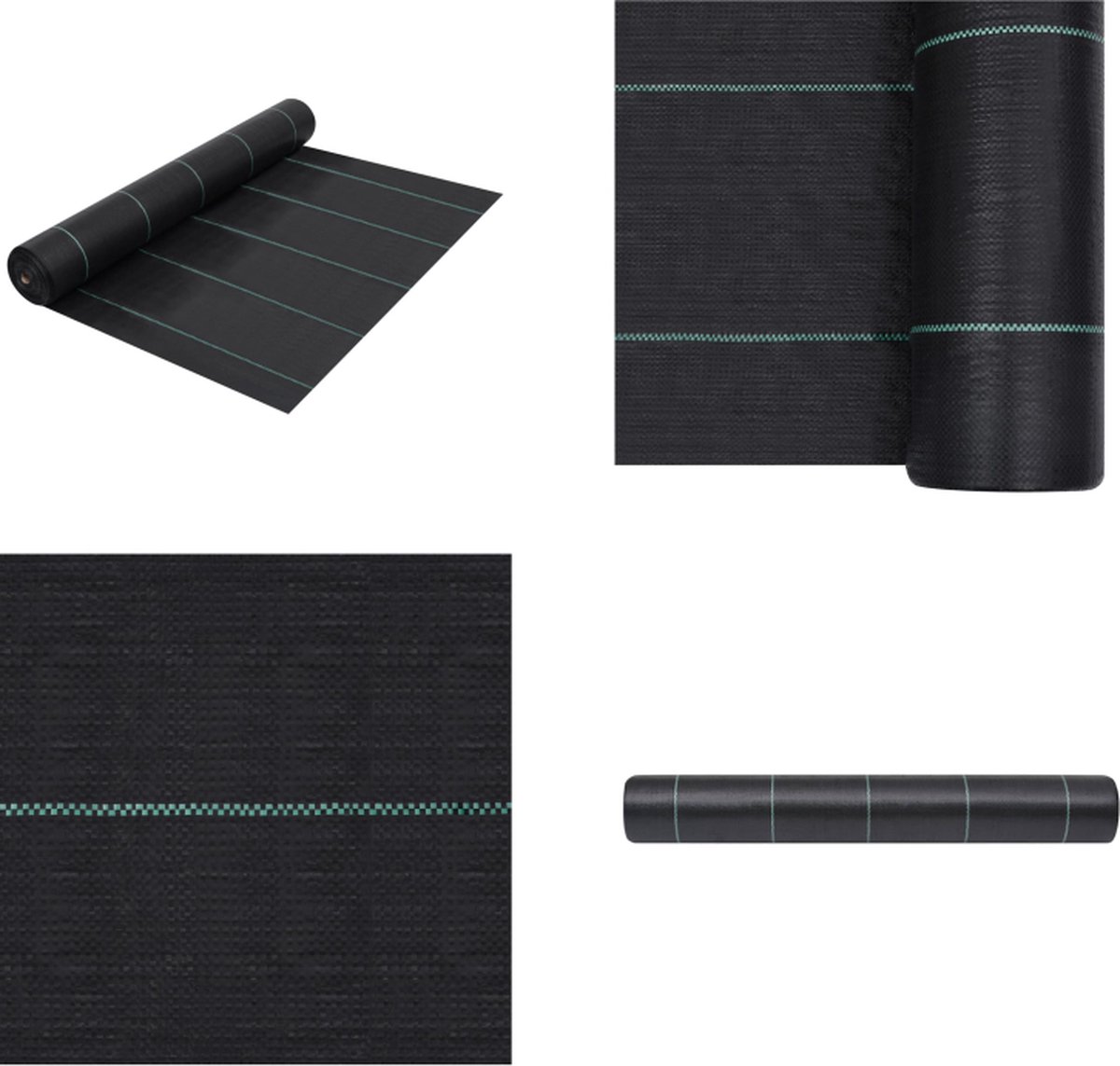 VidaXL Worteldoek 1x200 m PP zwart Onkruiddoek Onkruiddoeken Doek Doeken
