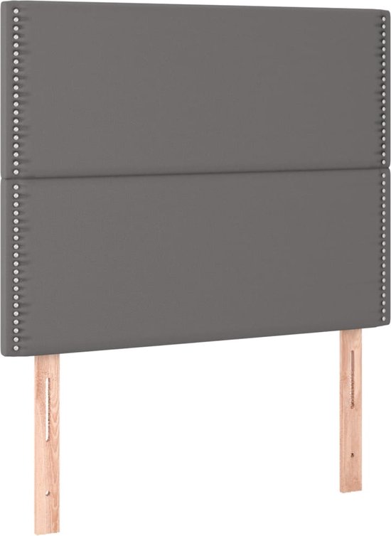 vidaXL Boxspring avec matelas Simili cuir Gris 100x200 cm - Boxspring - Sommiers - Lit - Meubles de couchage