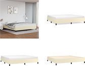 vidaXL Bedframe kunstleer crèmekleurig 200x200 cm - Bedframe - Bedframes - Bed - Slaapmeubel