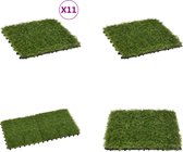 vidaXL Kunstgrastegels 11 st 30x30 cm groen - Kunstgras - Kunstgrassen - Kunst Gras - Kunst Grassen