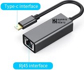 USB-C naar Ethernet adapter - 1000Mbps - RJ45 - Windows/Mac/Android