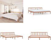vidaXL Bedframe massief grenenhout honingbruin 200x200 cm - Bedframe - Bedframe - Bed Frame - Bed Frames