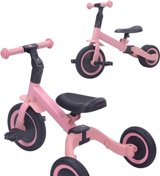 Topmark Kaya - 4 in1 Driewieler - Loopfiets - Balance Bike - Roze