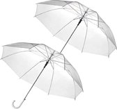 Muntel® Transparante Paraplu - 2 Stuks - Doorzichtig - Voor Volwassenen - Ø 94 cm