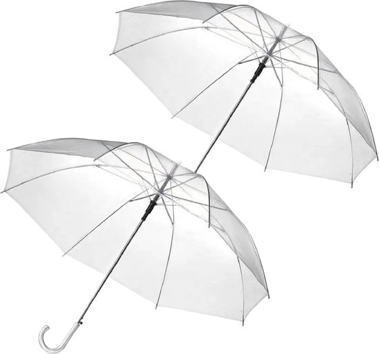 Parapluie Transparent Muntel® - 2 Pièces - Transparent - Pour Adultes - Ø 94 cm