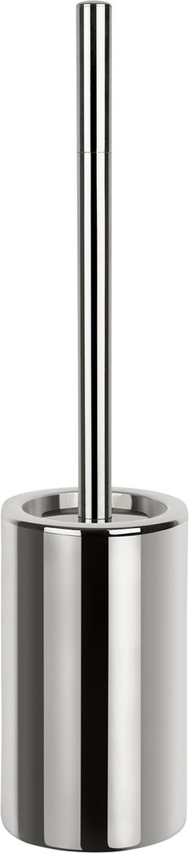 Spirella Luxe Toiletborstel in houder Sienna - zilver glans - porselein - 42 x 10 cm - met binnenbak