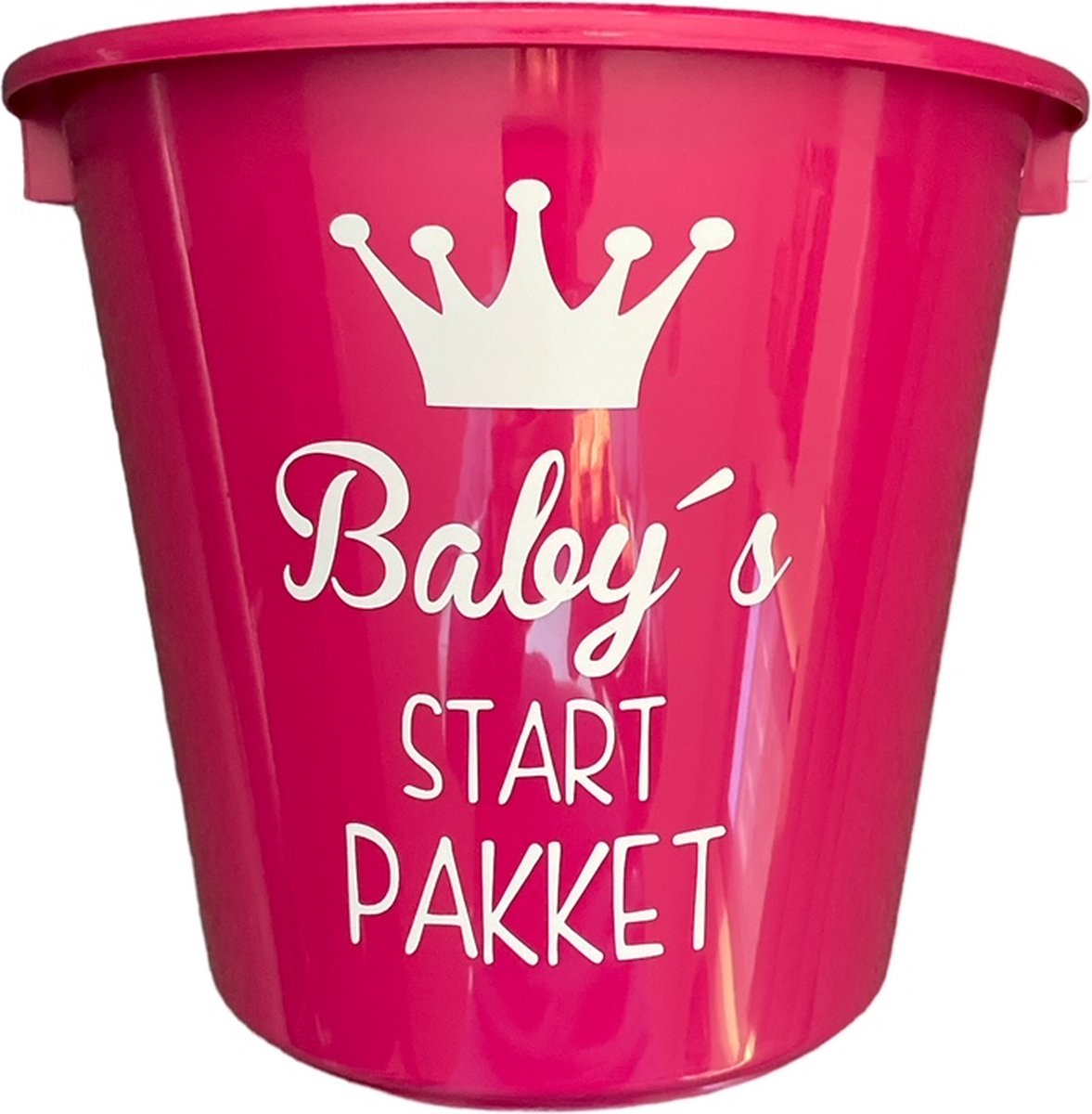 Goedkoopste Cadeau Emmer-Baby's Startpakket-5 Liter-roze-cadeau-geschenk-gift-kado-Kraamcadeau-Baby-Meisje
