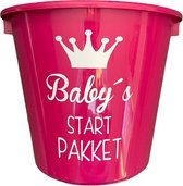 Cadeau Emmer-Baby's Startpakket-5 Liter-roze-cadeau-geschenk-gift-kado-Kraamcadeau-Baby-Meisje