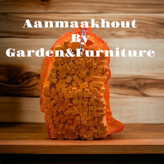 Foto: Aanmaakhout in netzak 25 kilogram aanmaakhoutjes aanmaak open haard hout in kachel garden furniture