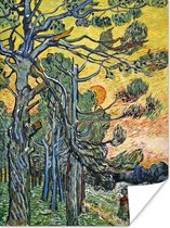 Poster Dennenbomen bij zonsondergang - Vincent van Gogh - 30x40 cm