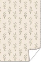 Affiche Vintage - Feuilles - Pastel - 20x30 cm