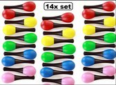 14x Mini sambaballen per paar assorti kleuren