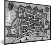 Fotolijst incl. Poster - Plattegrond - Venlo - Geschiedenis - 40x30 cm - Posterlijst - Stadskaart