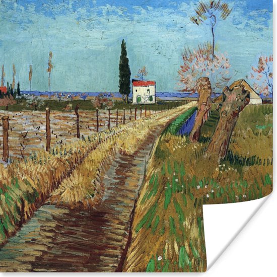 Poster Pad door een veld met wilgen - Vincent van Gogh - 50x50 cm