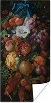 Poster Festoen van vruchten en bloemen - Schilderij van Jan Davidsz. de Heem - 75x150 cm