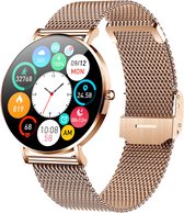 Valante Essential Smartwatch - Smartwatch Dames - Rosé goud staal - 43 mm - Stappenteller - Hartslagmeter - Bloeddrukmeter