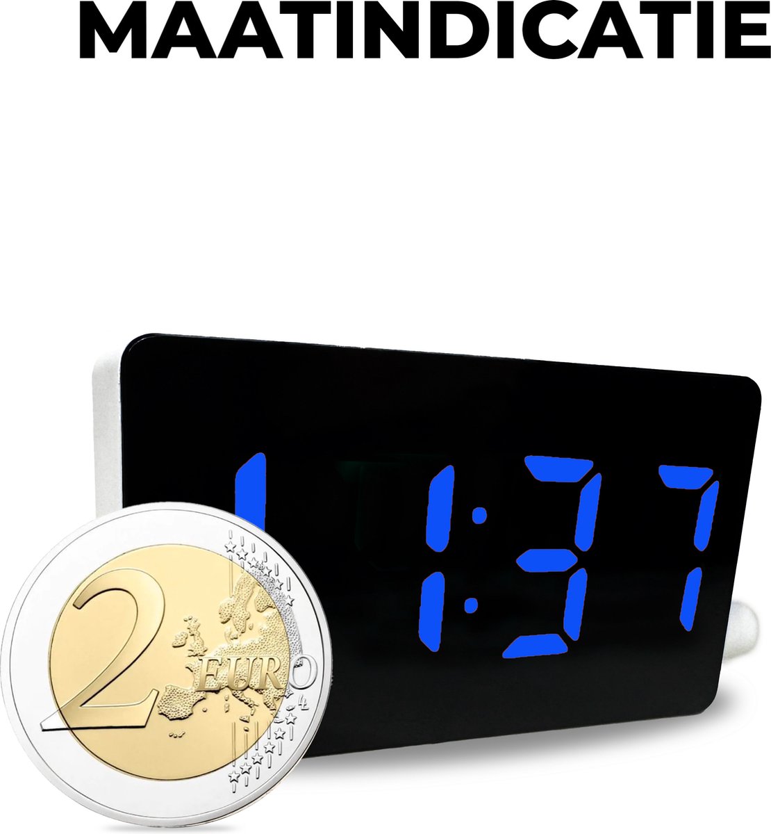 Caliber Digital Alarm Clock - White, Green