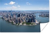 Luchtfoto van New York Poster 120x80 cm - Foto print op Poster (wanddecoratie woonkamer / slaapkamer) / Amerikaanse steden Poster