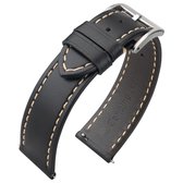 Bracelet Montre Cuir Veau Zwart 18mm