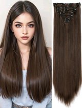 Haar extensions hairextensions haarextensions chocoladebruin bruin stijl 55cm lang