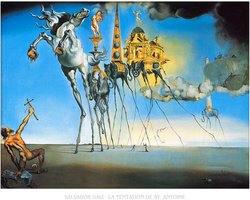 Kunstdruk Salvador Dali - La tentation de St, Antoine 80x60cm