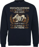 Sweater Snowboarding and Beer | Apres Ski Verkleedkleren | Fout Skipak | Apres Ski Outfit | Navy | maat XL