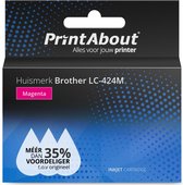 PrintAbout huismerk Inktcartridge LC-424M Magenta geschikt voor Brother
