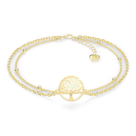 SERASAR Bracelet de cheville en argent pour femme [Vie] avec symbole d'arbre, or, bijoux en or 18 carats