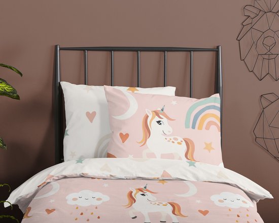 Pure Kinderdekbedovertrek "eenhorens en regenbogen" - Multi - (140x200/220 cm) - Microfiber van Pure — afbeelding 2