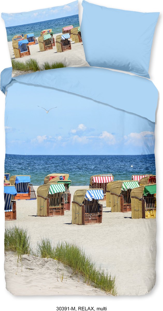 Pure dekbedovertrek strand - 1 persoons 140x200/220 cm - Multi - Microvezel