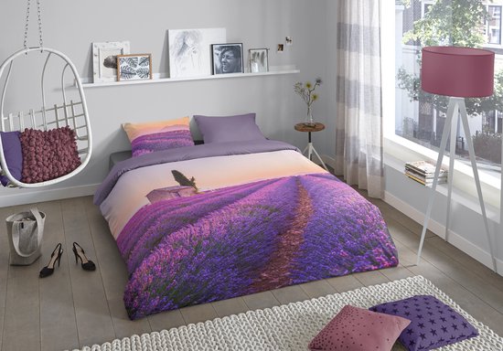Pure Davine Dekbedovertrek Paars-1-persoons (140 x 200/220 cm) | Leen Bakker