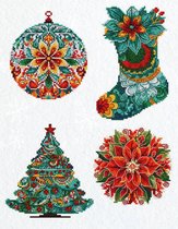 Borduurpakket Luca-S - Christmas Decorations (plastiek stramien) - JK042