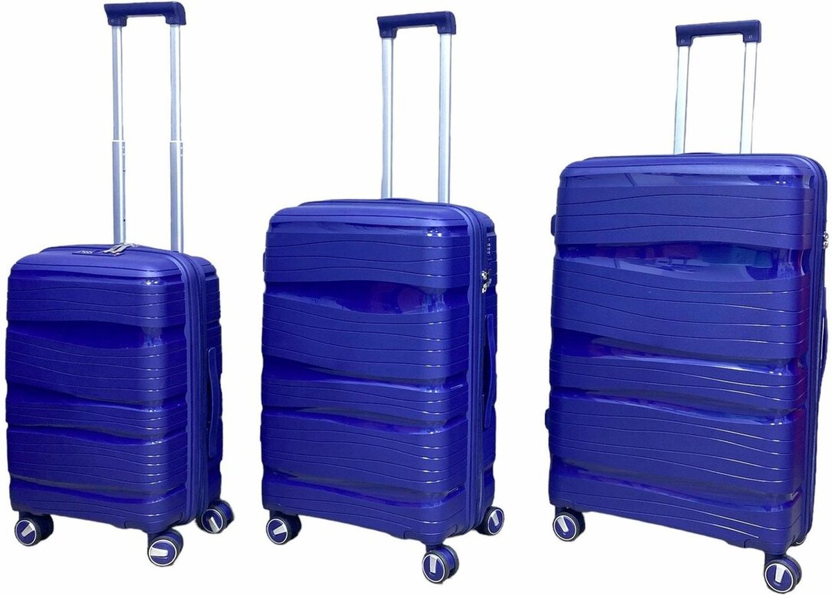 Luxe Kofferset 3 delig - MOS© - set Reiskoffers - Dubbele wielen - 360° spinners - 100% Polypropyleen - Hard Case