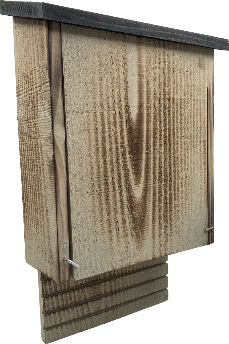 GARDEN SPIRIT Vleermuiskast 10 x 22 x 35 cm. Hout gevlamd zwart
