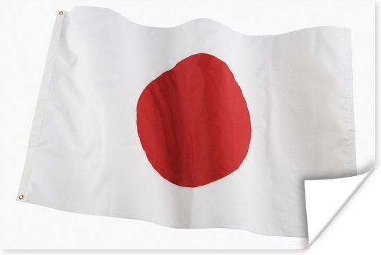 Poster De vlag van Japan op een witte achtergrond - 60x40 cm