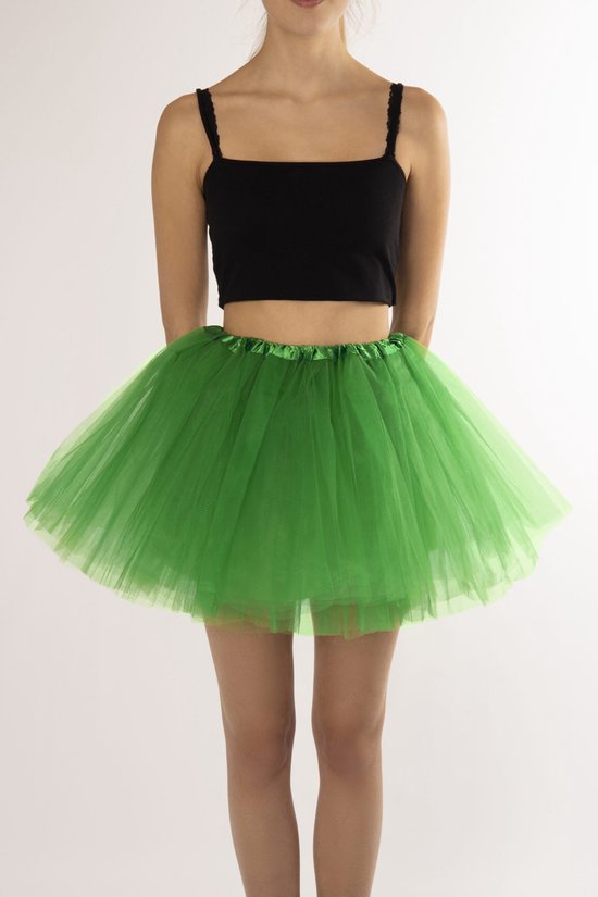 KIMU® Tutu Donkergroen Tule Rokje - Maat 98 104 110 116 - Donkergroene Petticoat Rok Peuter Kleuter - Ballet Meisje Draak Dino Festival