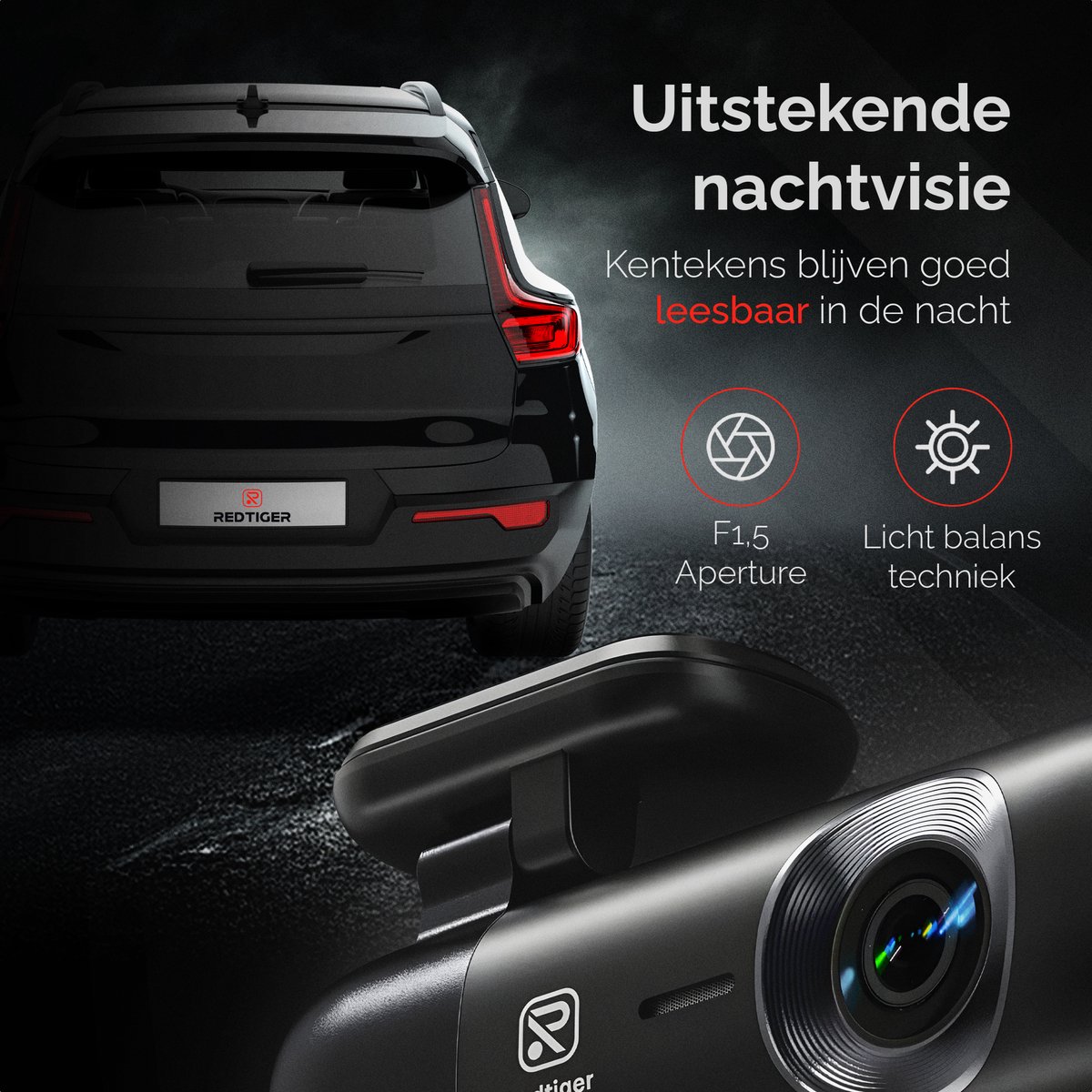 RedTiger F9 Dual Dashcam voor auto - Ultra 4K & 1080P - Met 32GB SD Kaart thumbnail 2