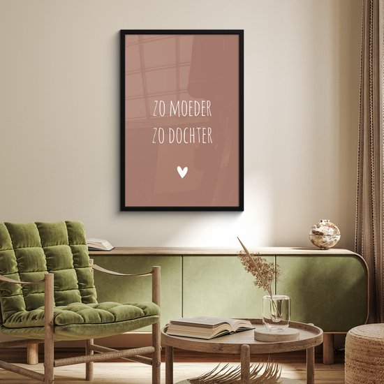 Cadre photo avec affiche - Telle mère, telle fille - Fille - Maman - Proverbes - Citations - 60x90 cm - Cadre pour affiche