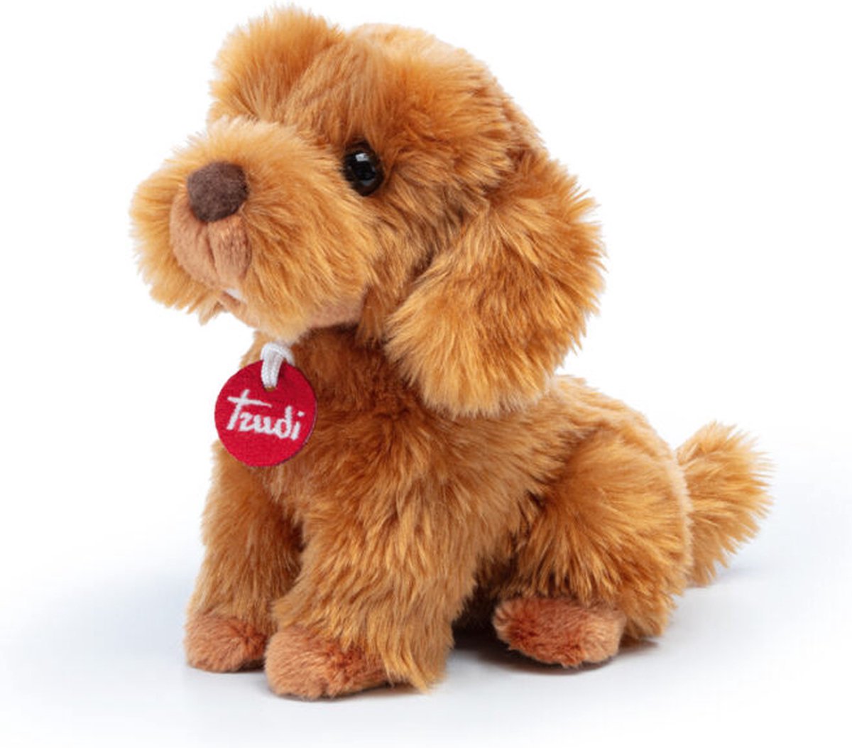 Trudi - Classic Knuffel Hond Poedel Oliver 20 cm - Handgemaakt in Italie - Hoge kwaliteit pluche knuffel - Knuffeldier voor jongens en meisjes - Bruin - 15x20x18 cm maat S