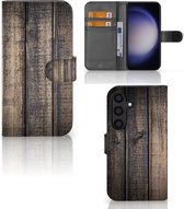 GSM Hoesje Geschikt voor Samsung Galaxy S24 Leuk Case Cadeau voor Mannen Steigerhout